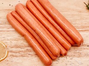thin sausages close
